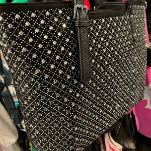 Big Beautiful Black Rhinestones Tote Bag